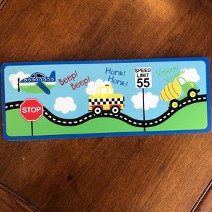 Transportation Kids Wall Sign